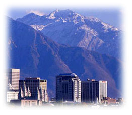 Salt Lake City and Wasatch Mountains.