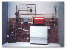 Boiler room for hydronic floor heating system