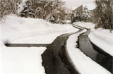 Heated driveway with tire track configuration