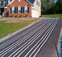 ClearZone heat cable being installed for an electric heated driveway.