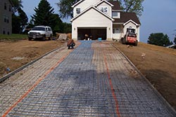 Snow melting installation for heated driveway