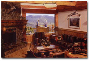Cabin with radiant heated floors.