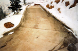 Heated concrete driveway
