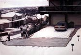 Steep Driveway with radiant driveway heating system installed.
