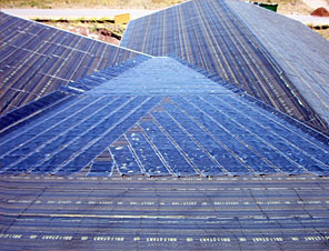 Roof heating system being installed